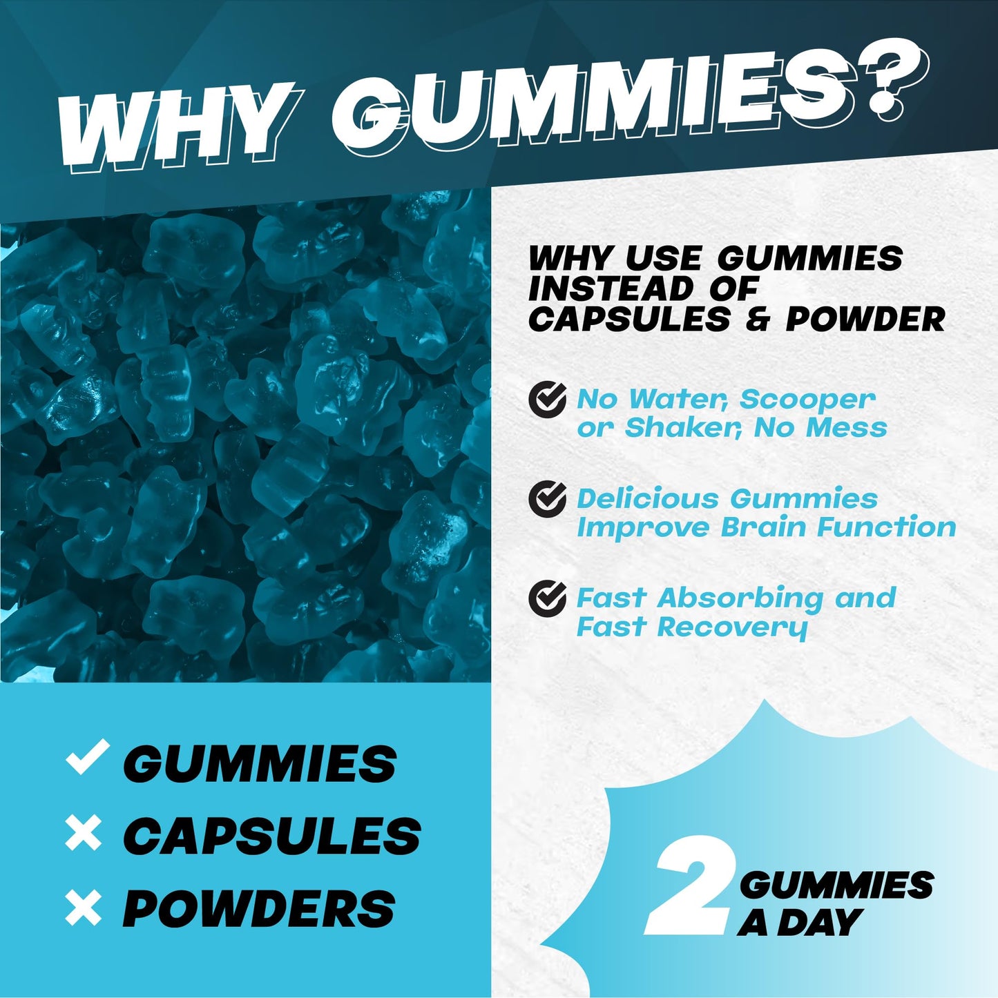 VITAFUSE Creatine Monohydrate Gummies | 4000mg Daily Serving Creatine Gummies in Mixed Berry Flavour | Creatine Gummies for Women & Men