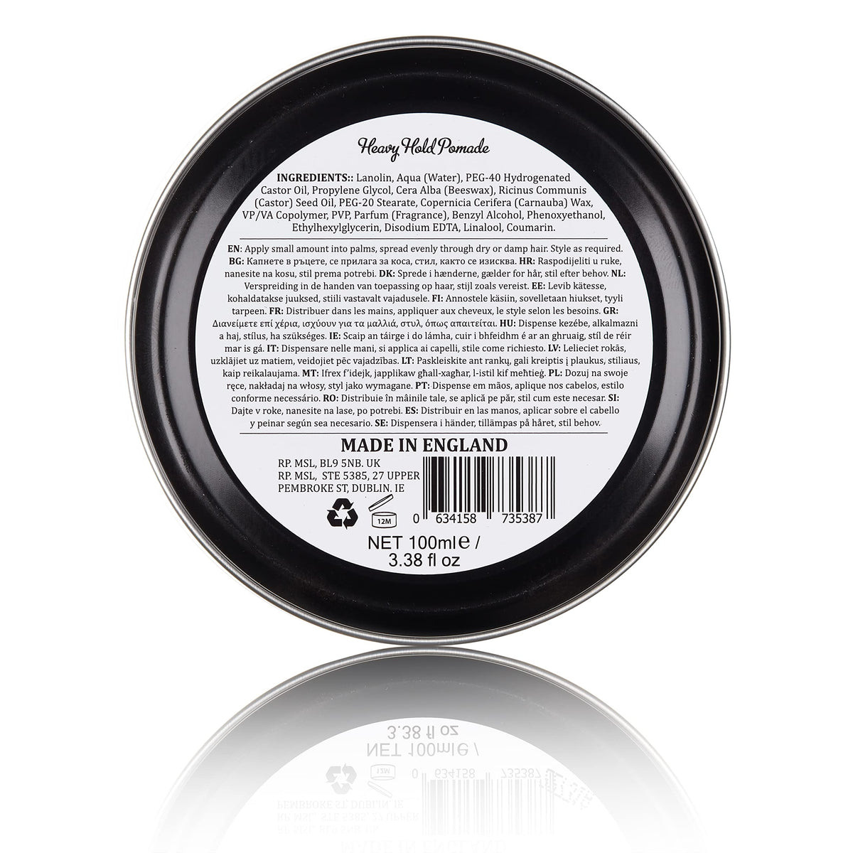Dapper Dan Heavy Hold Pomade, Mens Hair Styling Product, 1 x 100 ml