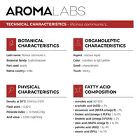 Aroma Labs ORGANIC - CASTOR Oil - 250mL - 100% Pure, Natural, Cold Pressed And Cosmos Certified - AROMA LABS (French Brand)