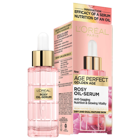 L'Oréal Paris Age Perfect Golden Age Rosy Oil Face Serum, Boosts Skin Radiance & Brightens Complexion [30ml]