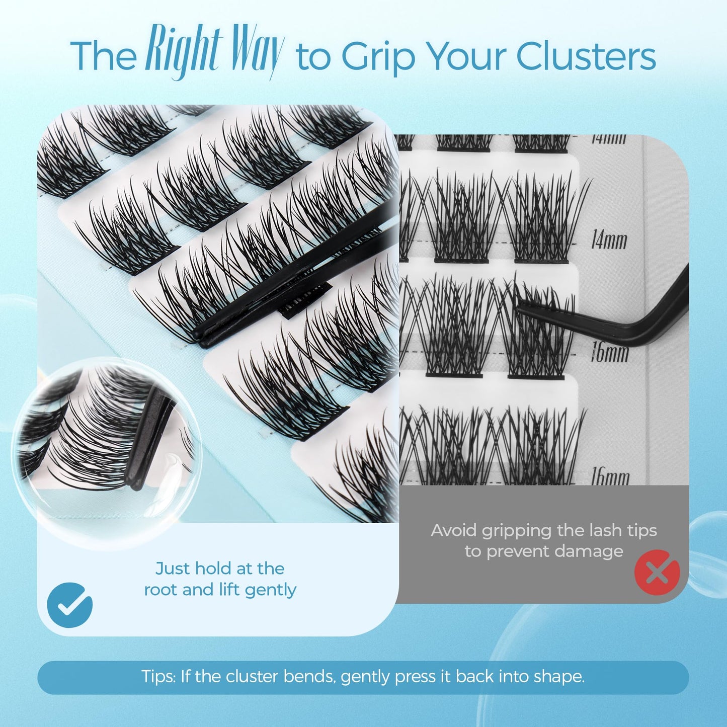 LASHVIEW Cluster Lashes,Lash Clusters Natural Look Cluster Lashes Extensions Super Thin Band & Soft Lashes Reusable 10-16mm MIX (03-N)
