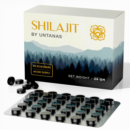 UNTANAS Original Shilajit Tablets - 120 Tablets, 400mg Serving - Pure Shilajit Resin - High Fulvic & Humic Acid - 100% Pure Shilajit - for Energy & Stamina