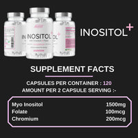Myo Inositol Capsules by Freak Athletics - Inositol Capsules with Chromium & Folate - 120 Capsules Vegan & Vegetarian Friendly - UK Made