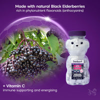 Sambucol Natural Black Elderberry Kids Chewable Teddies| Vitamin C | Immune Support Supplement | 60 tablets