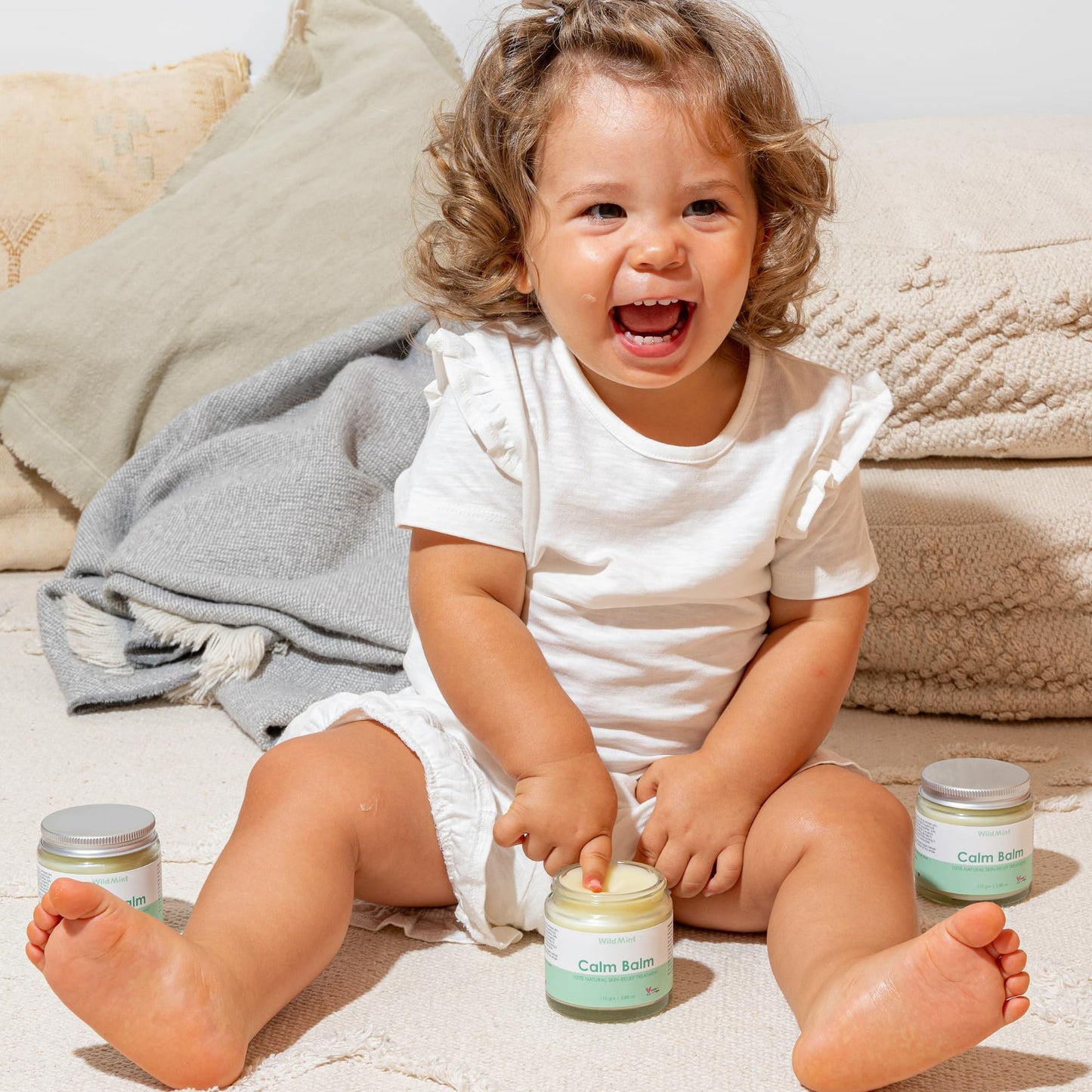 WildMint Calm Balm 100% Natural Relief Treatment for Sore, Itchy & Dry Skin | Intensive Shea Butter Moisturiser Suitable for Baby with Sensitive Skin Prone to Eczema, Redness & Irritation | 120ml