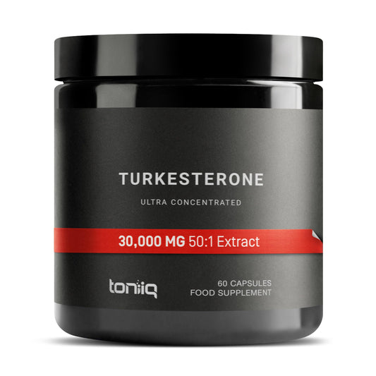 Toniiq Ultra High Strength Turkesterone - 30,000mg Equivalent, 20% Turkesterone, 50x Concentrated - 600mg Dose - 60 Veggie Caps - Third-Party Lab Tested - One Month Supply - Ecdysterone Companion - Veg Caps
