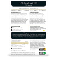 Healthspan Elite Vitamin D3 1,000iu | 120 Tablets | All Blacks Official Partner | Support Immune, Muscle & Bone Health | Informed-Sport Accredited | Vegetarian
