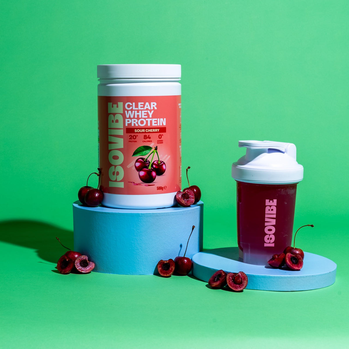 ISOVIBE Isovibe Clear Whey Protein Powder Sour Cherry (20 Servings) Refreshing Protein Water | Zero Added Sugar | High Protein 20g Per Serving