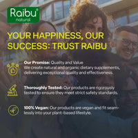 RAIBU L-Carnitine 3000-180 High-Strength Capsules - L-Carnitine Tartrate 3000mg per Daily Dose - Energy & Metabolism Support - Vegan, Natural & Laboratory Tested - Raibu
