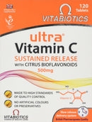 Vitabiotics Ultra Vitamin C Tablets (Ascorbic Acid) Sustained Release with Bioflavonoids - 120 Tablets