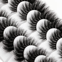 Kiromiro Lashes 20mm Fluffy False Eyelashes Thick Volume Dramatic Cat Eye Lashes 7 Pairs Long Strip Wispy Lashes Pack