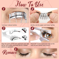 Higu clace Magnetic Eyelashes kit, Reusable Magnetic Lashes Set with Applicator, Waterproof No Glue Lashes for Party and Wedding (Style NB)