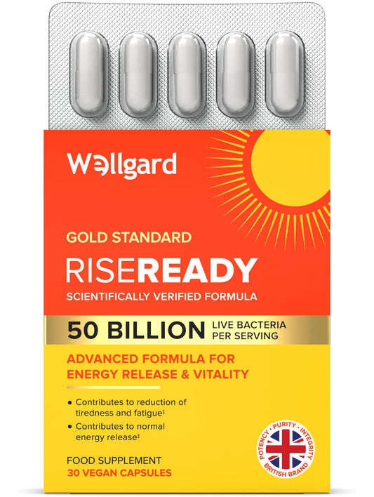 Wellgard Rise Ready – Advanced Formula for Energy Release & Vitality, 30 Vegan Capsules