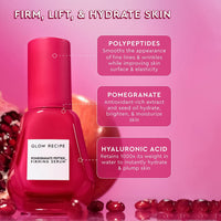 Glow Recipe Serum Skin Care Set - Avocado Ceramide Serum + Strawberry Smooth AHA BHA Serum + Plum Plump Hyaluronic Acid Serum + Pomegranate Peptide Firming Serum Set - 4 Piece Travel Skincare Gift Set
