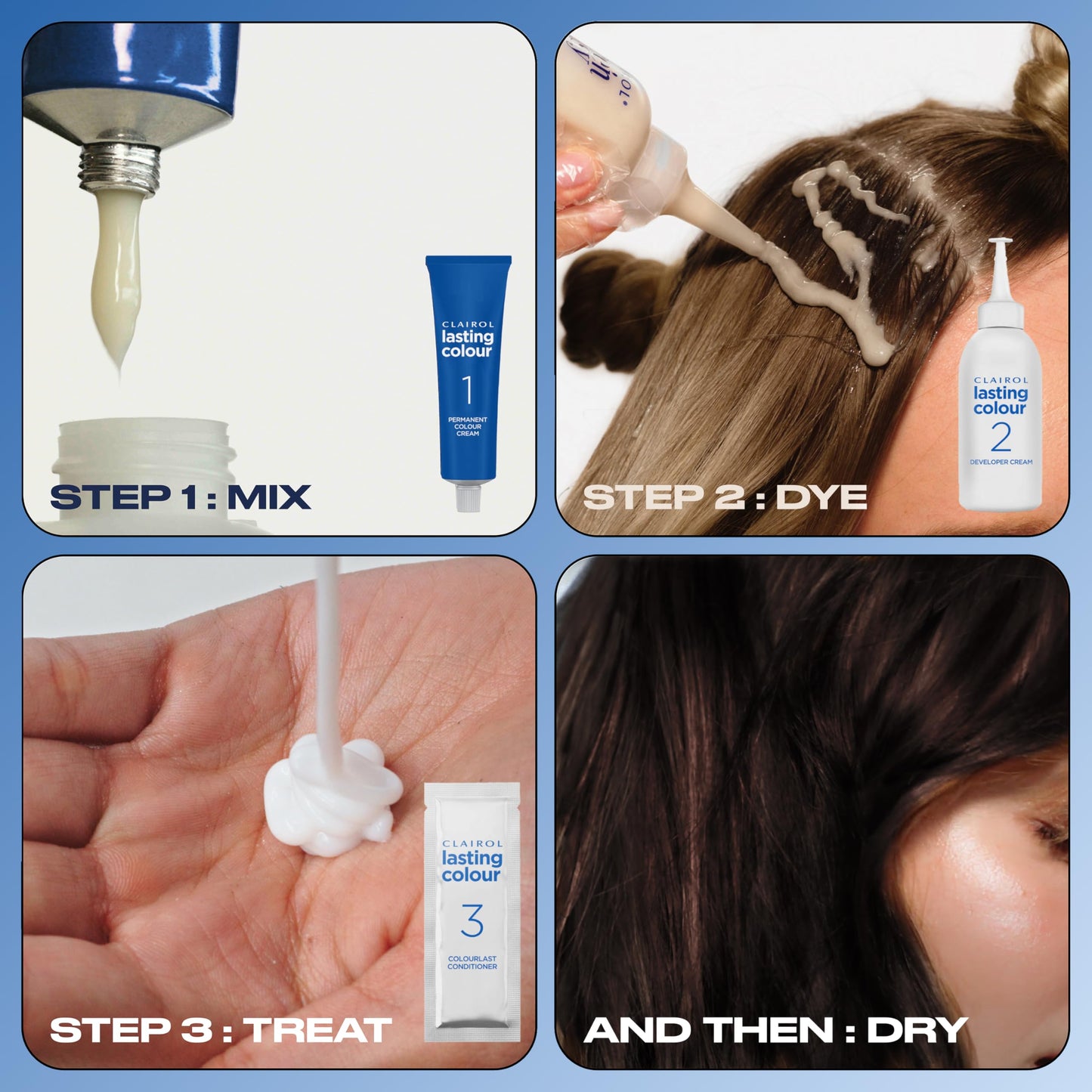 Clairol Lasting Colour Permanent Hair Dye | Ideal Grey Coverage | Shiny and Moisturised Hair | 3 Darkest Brown