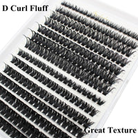 Bransfy 238pcs 100D Thick Volume Eyelashes Clusters Natural Eyelash Extensions Russian D Curl Individual Eyelash Cluster Makeup Tools Lashes(100D-0.07D 9-16mm)