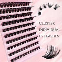 GGOKOK Lash Clusters Wispy DIY Lash Extension 8-16mm Eyelash Clusters 120 pcs Natural Cluster Lashes Individual Lashes Clusters at Home D Curl Fluffy Eyelash Extensions(D08)