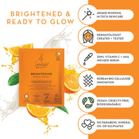 Seoulista Beauty® Brightening Instant Facial™ 30ml | Treatment Face Sheet Mask for Dry Skin Dark Spots and Pigmentation | Dermatologist Created Korean Skin Care | Infused with Vitamin C & AHAs