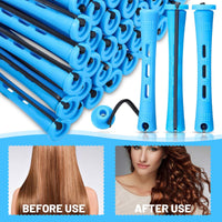 Honicemar 60 Pcs Perm Rollers Set for Long & Short Hair - 0.35 Inch Small Cold Wave Rods, DIY Curling Tools for Natural Hairstyles, Hair Curling Rods for Home or Salon Styling