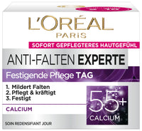 L'Oreal Paris L'Oréal Paris Moisturiser for the Face, Moisturising Anti-Ageing Day Cream with Calcium to Reduce Wrinkles, Anti-Wrinkle Expert 55+, 1 x 50 ml
