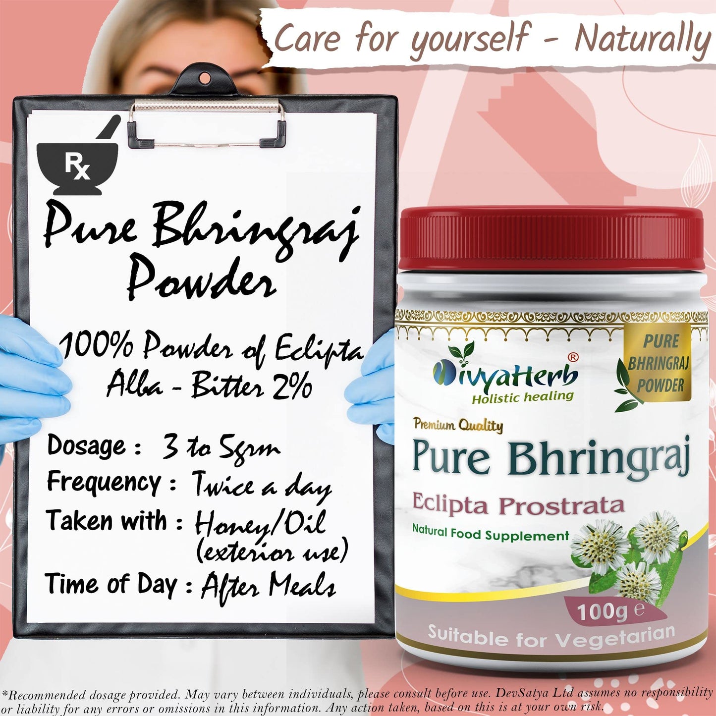 DivyaHerb Pure Bhringraj Powder