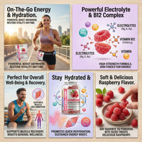 DETOXY BEAR LTD Hydromax Electrolytes Gummies - 60-Count Keto Electrolyte 2000mg and B12 Vitamin 1500mcg - Soft Chewable Gummies for Energy Support, Non GMO, Hydration Boost, Muscle Recovery
