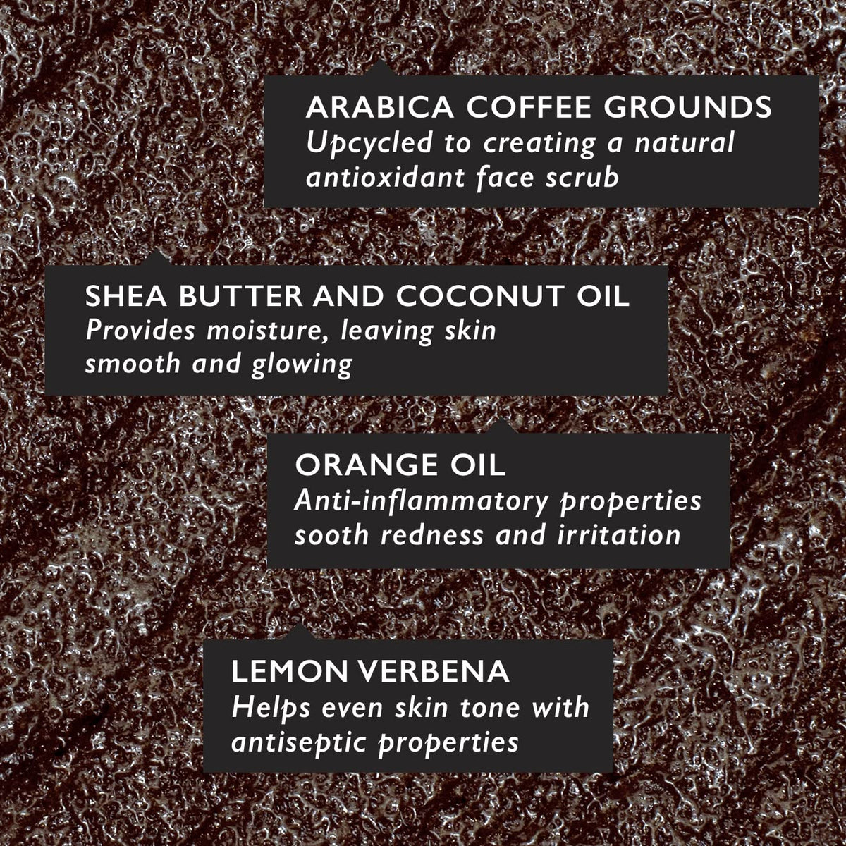 UPCIRCLE UpCircle Coffee Face Scrub - Citrus Blend For Normal + Dry Skin 100ml - Shea Butter, Coconut + Rosehip Oil - Natural, Vegan Face Exfoliator For Soft, Smooth Skin