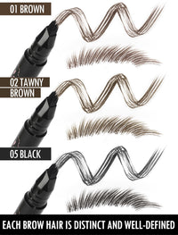 Anglicolor Microblading Eyebrow Pen Natural,Eyebrow Pen Easy to Use, Eyebrow Brush Quick Drying,Hair-Like Strokes, 24hrs Long-Lasting,Waterproof,Smudge-Proof,Multiple Uses (05black)