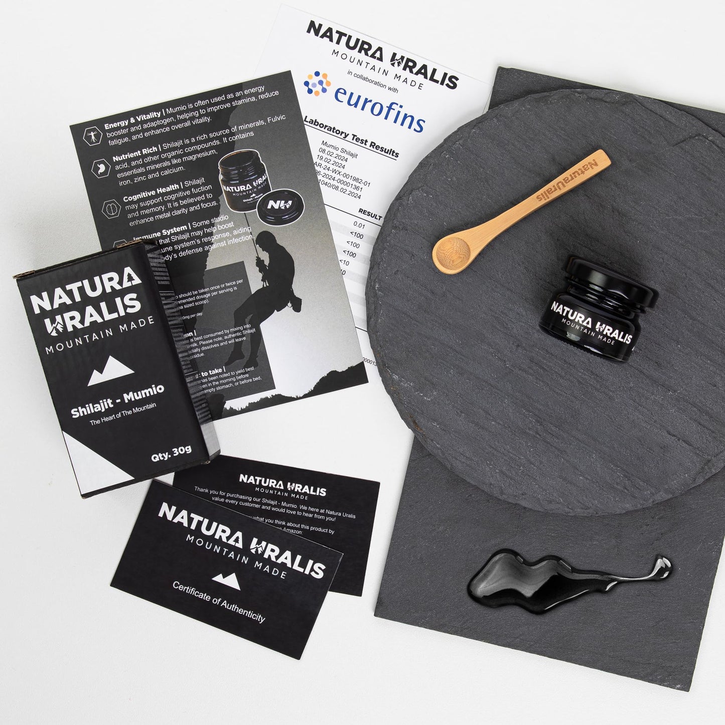 Natura Uralis Shilajit Mumio | Authentic Altai Shilajit Mumio, Naturally Formed, Organic Mineral Resin - Great Source of Minerals and Acids, Low Humidity, Very Hard