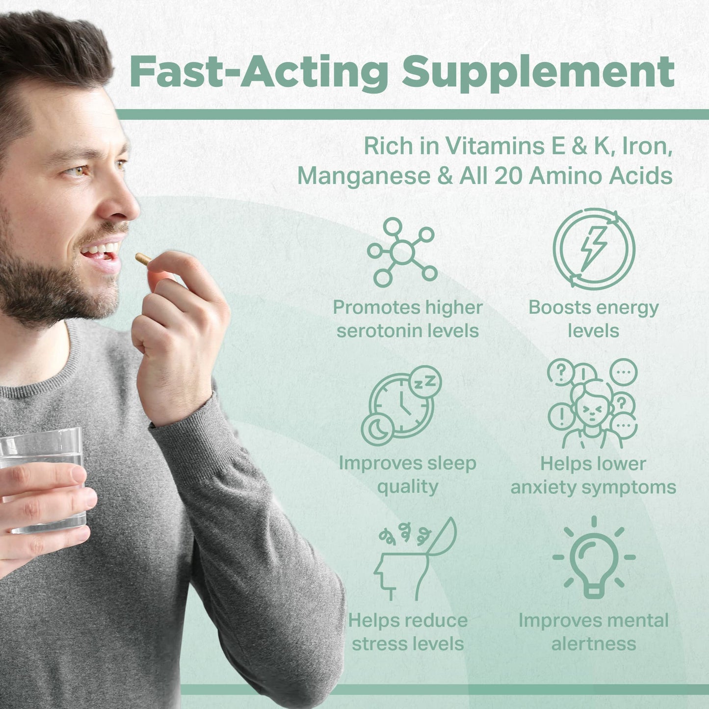 STRENGTH & SPICES100% Natural Vegan Food Supplements Strength & Spices Anxiety & Sleep Support, Anxiety Relief Supplement, Ashwagandha Capsules with 20 Powerful Ingredients, Plant-Based Formulation for Mood and Immune Boost, 1000mg, 60 Capsules