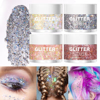 LANGMANNI Holographic Body Glitter Gel for Body, Face, Hair and Lip.Color Changing Glitter Gel Under Light. Vegan & Cruelty Free-1.35 oz (5# Silver Fantasy)