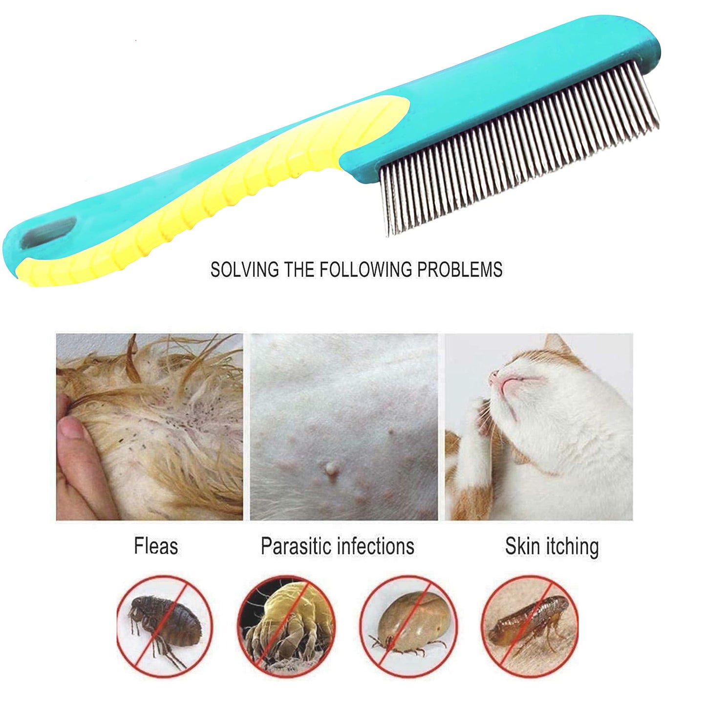 YNR EXTRA FINE NIT HAIR COMB LARGE HANDLE Head Lice Egg Larva Remover Comb Anti-Lice (BLUE)