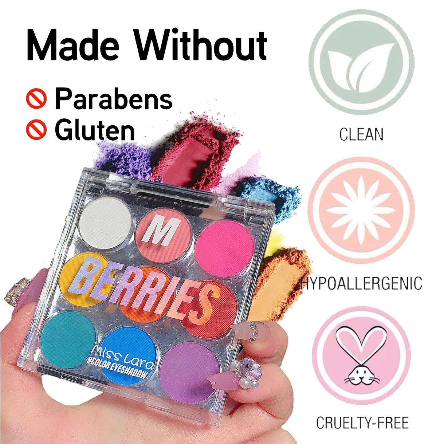 QUIWEN Highly Pigmented Eyeshadow Palette, Colorful Rainbow Matte Eye Shadow Palette, Red Blue Green Pink Purple Matte Eyeshadow Palette, Long Lasting Waterproof Bright Eye Shadow Make Up Pallet With Brush