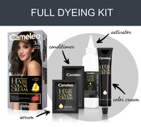 Delia Cosmetics Cameleo - Permanent Hair Colour Cream - Dark Brown - Intensive Color & Protection - 5 Oils + Omega Plus Acids - Professional, Luxurious Hair Dye - Full Kit