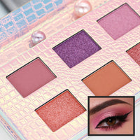 LYNTYAOU Pink Eyeshadow Palette, 6 Colour Natural Pink Purple Coral Shimmer Eye Shadow Pallets for Women, Cool Girl Matte Make Up, Waterproof Make-Up Palettes with Mermaid Brush