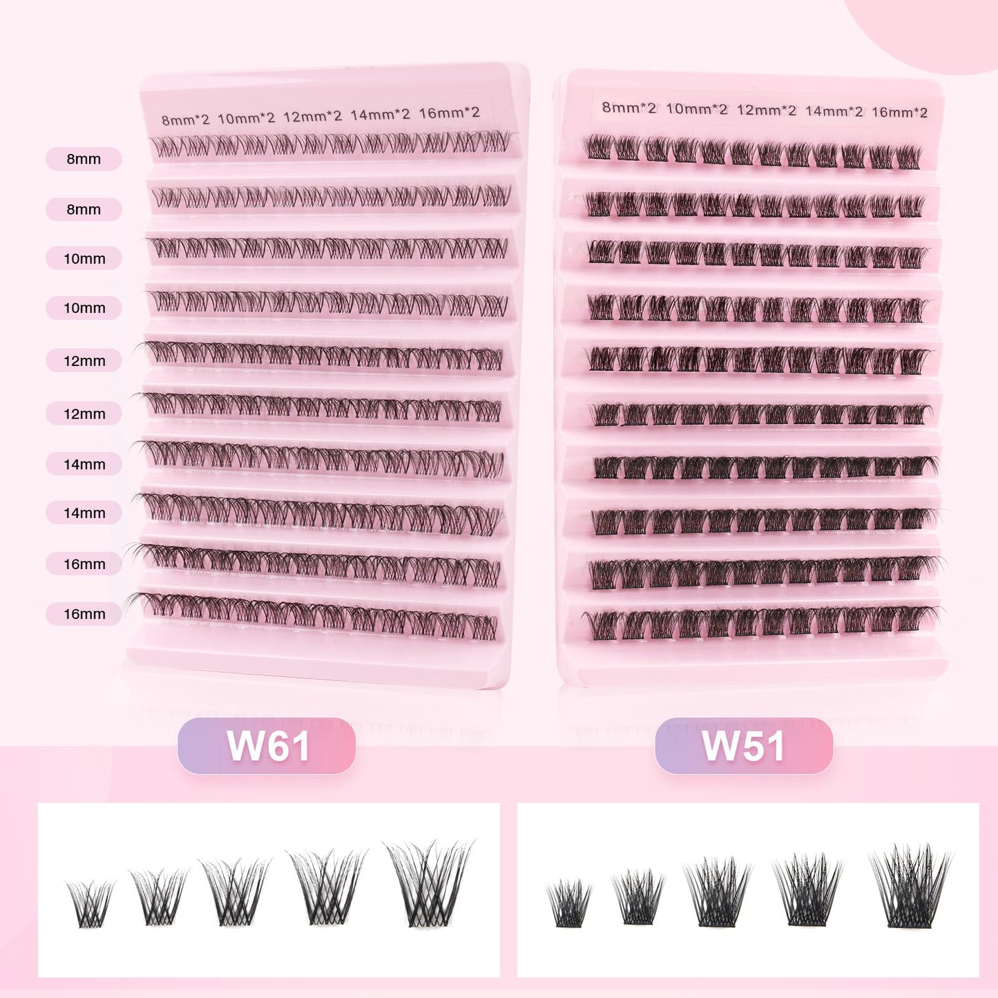 Glowing Win Cluster Lashes Kit Individual Eyelash with Bond Seal&Applicator