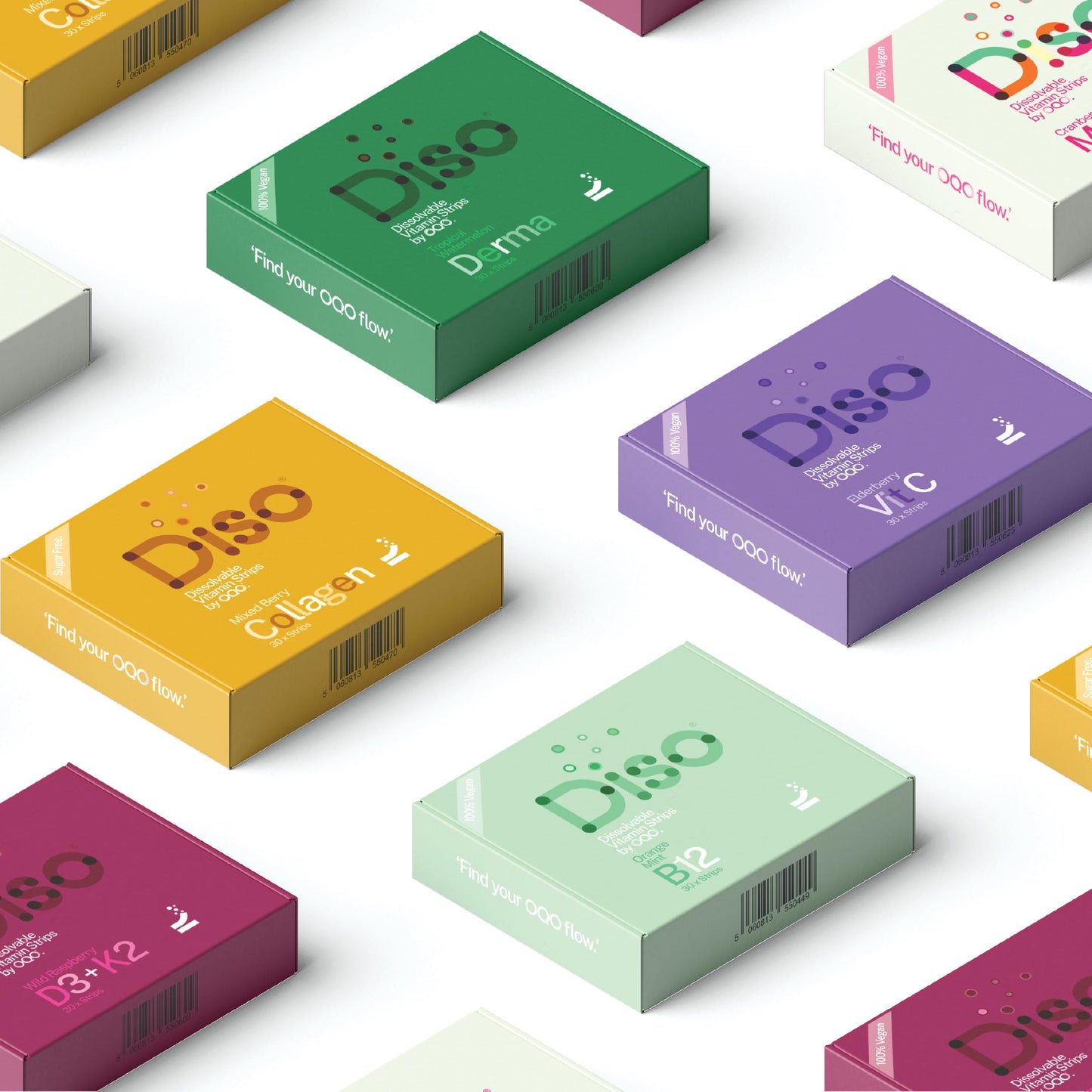 OQO Diso Hapi Tum - Digestive Enzyme Supplements with Probiotics - (Pack of 2) 60 Oral Dissolvable Strips for Gut Health, Vegan, Sugar-Free, Gluten-Free (Berry Blast Flavour)