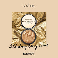 Technic Get Gorgeous Highlighting Powder - Pressed Shimmer Face Makeup Compact for a Golden Glow. Shade: 24CT Gold
