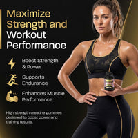 Gains Nutrition GN Creatine Pro Gummies | 90 Chewable Creatine Gummies for Men & Women - 5000mg Creatine Monohydrate Per Serving | Strawberry & Banana Flavour, Non-GMO & Suitable for Vegans & Vegetarians