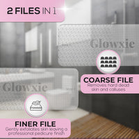 Glass Foot File by Glowxie | 2 Files in 1 (Scub+Buff) | Dead Skin & Callus Remover | Long Lasting | Hypoallergic