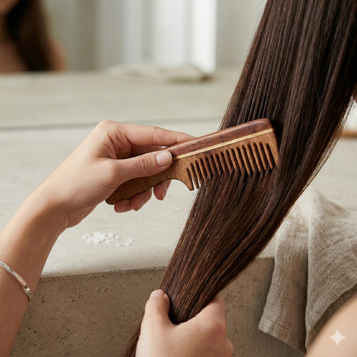 THE Unltd India Sheesham Wood Comb | Handmade Comb for Hair Care | Hair Comb for Detangling | Anti-Static | Fine Tooth Brush Best for Beard and Moustache