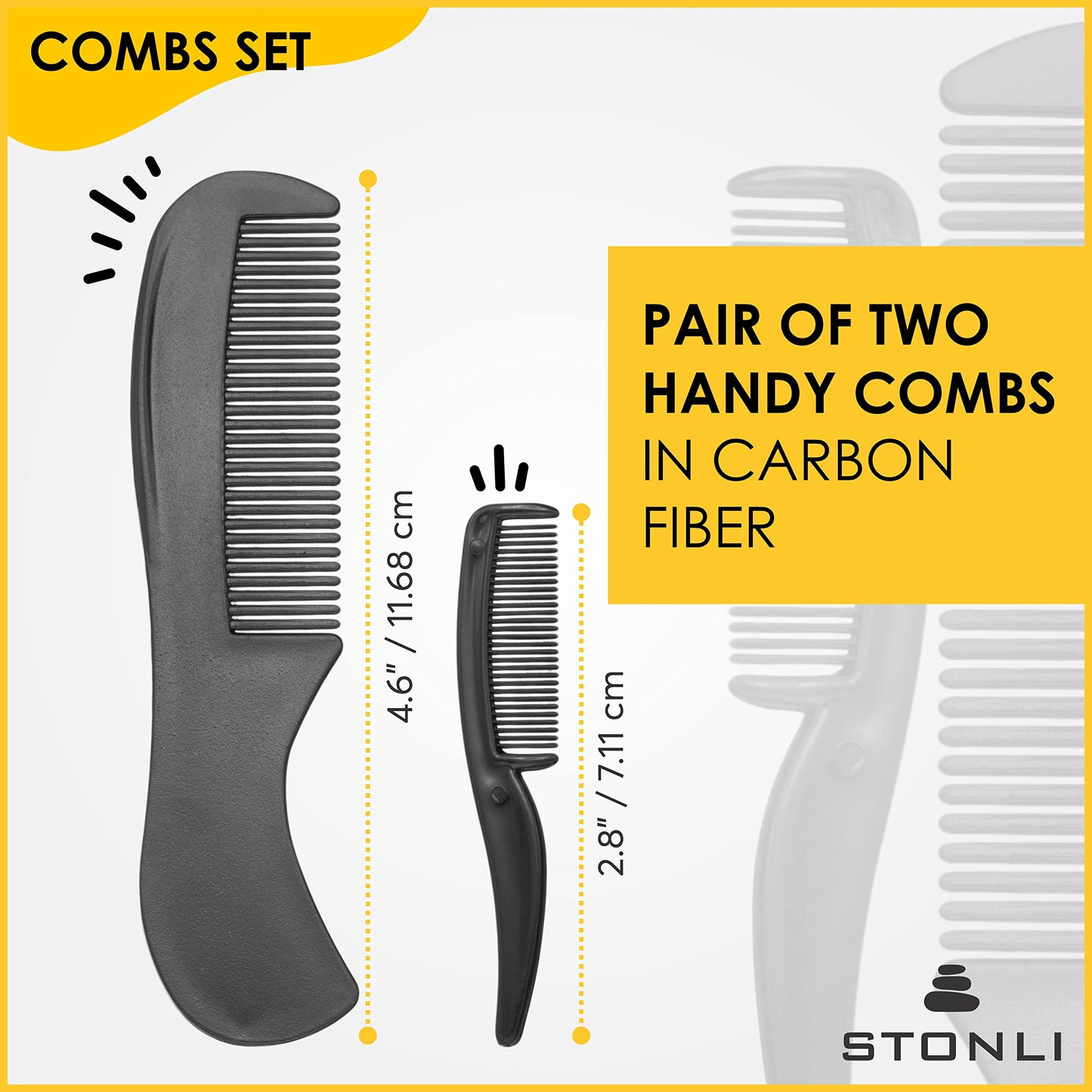STONLI® 5" Beard and Moustache Scissors with Comb & Pouch - Small Hairdressing Scissors - Nose, Ear & Eyebrows Hair Scissors (Black)