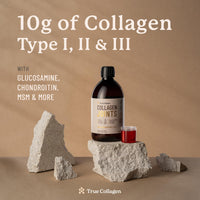 True Collagen Joints | 10,000mg Hydrolysed Collagen Liquid Supplement - 2x500ml, 40 Days | Type I, II, III, Glucosamine, MSM, Turmeric & Chondroitin for Healthy Joints, Hair, Skin & Nails | Sugar-Free
