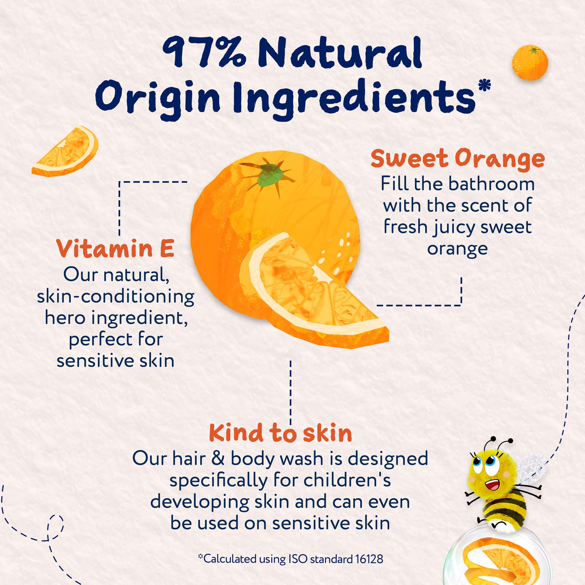 Childs Farm Kids Hair & Body Wash, Sweet Orange | Tear-free, Gently Cleanses | Suitable for Dry, Sensitive Skin, 250ml