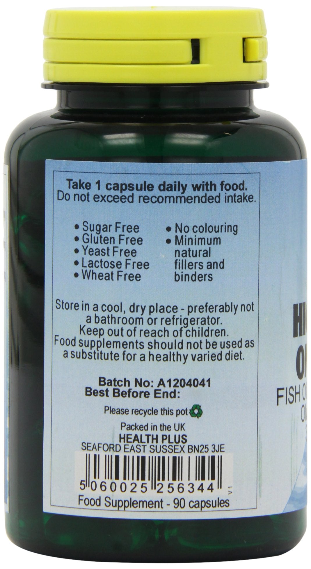 Health Plus High Potency Omega-3 EPA 1000mg (33:22) Fish Oil Supplement - 90 Capsules