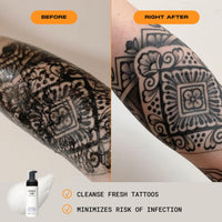 Stories & Ink | TATTOO AFTERCARE DUO - 2-Step Routine to Aid Natural Healing of Fresh Tattoos. Contains: x1 Tattoo Aftercare Cream & x1 Tattoo Aftercare Foam Cleanser
