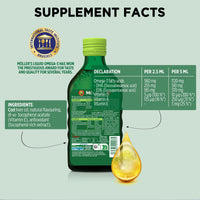 MÖLLER'S Moller’s ® | Omega 3 Cod Liver Oil | Omega-3 Dietary Supplements with EPA, DHA, Vitamin A, D and E | Superior Taste Award | Pure & Natural cod Liver Oil | 166 Year Old Brand | Apple | 250 ml