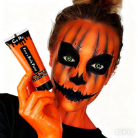 Go Ho Orange Face Body Paint(2.37oz,70ml), Cream Water Based Face Paint,Orange Makeup Face Painting for SFX Cosplay Costumes Festivals Halloween Makeup