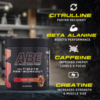 Applied Nutrition Bundle ABE Pre Workout 375g + ABE Black Shaker 700ml | All Black Everything Pre Workout Powder, Energy Drink, Physical Performance, Creatine, Beta Alanine, Caffeine (Sour Apple)