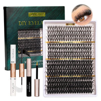 Lanciley Cluster Lashes 320PCS Volume Individual Eyelashes 30D+40D+80D+100D Lash Extension Kit 12-20MM Natural Lash Clusters DIY Eyelash Extension Kit with Lash Bond and Seal Lash Tweezers-30+40+80+100D